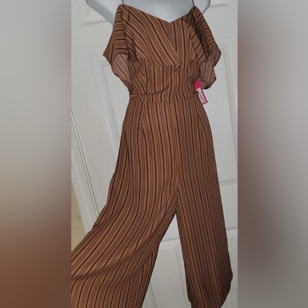 Xhilaration Brown and Navy Striped Jumpsuit - Picture 9 of 9